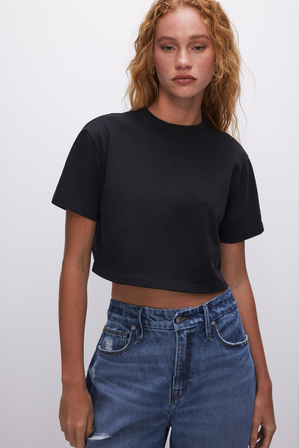 160 GSM BLACK CROP TOP
