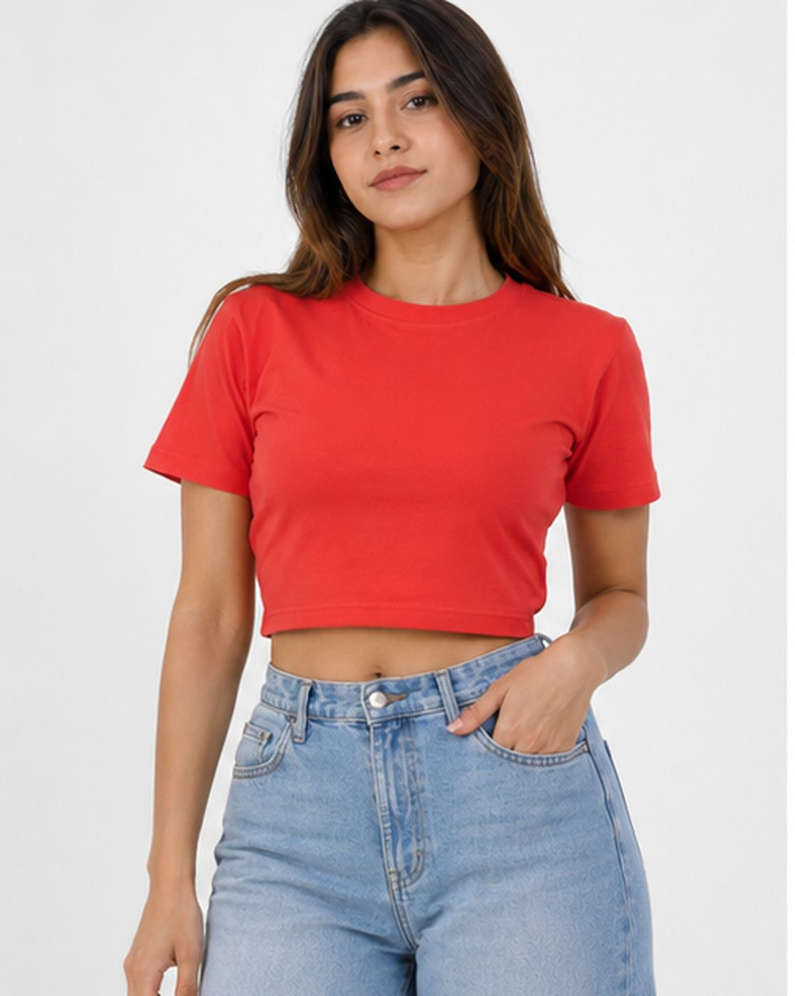 160 GSM RED CROP TOP