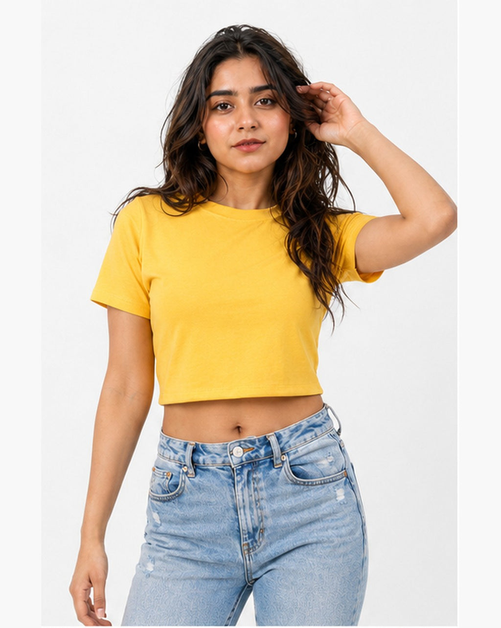 160 GSM YELLOW CROP TOP