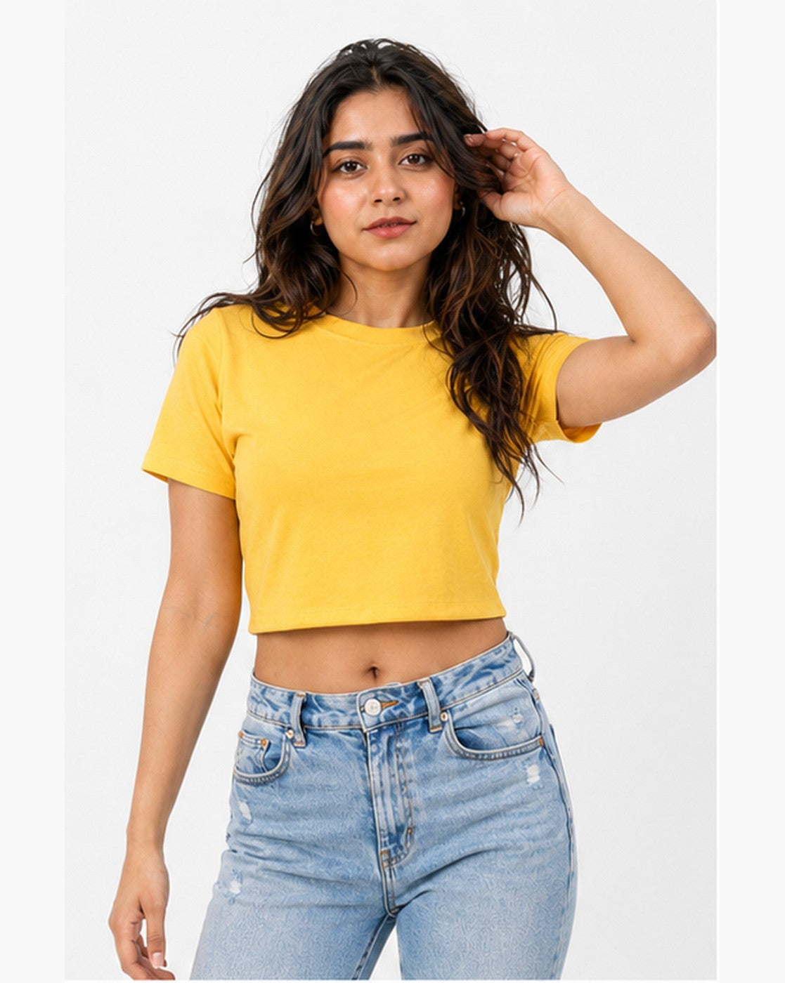 160 GSM YELLOW CROP TOP