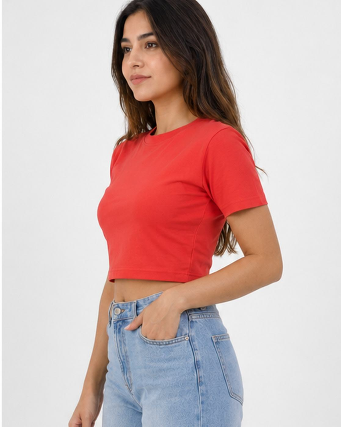 160 GSM RED CROP TOP