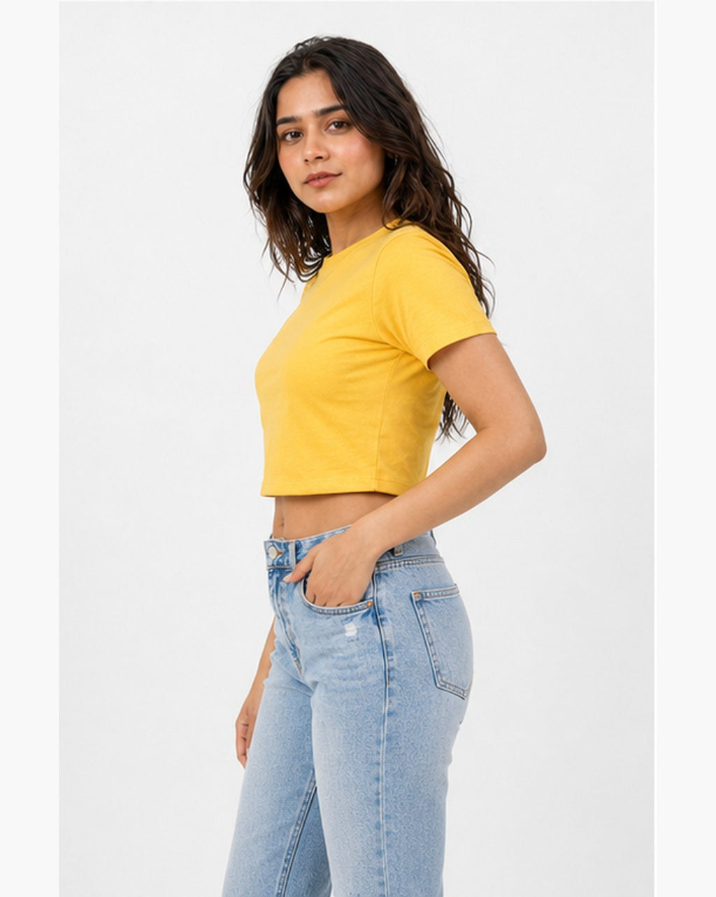 160 GSM YELLOW CROP TOP