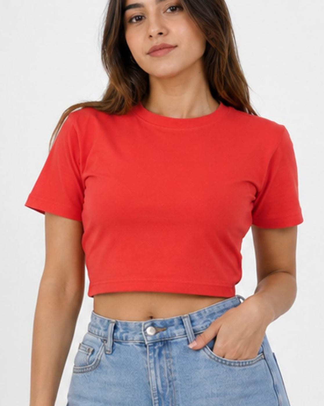 160 GSM RED CROP TOP