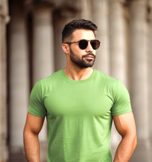 180GSM KIWI GREEN ROUND NECK T-SHIRT