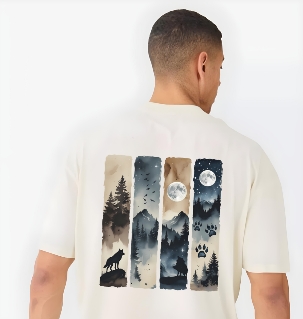 JUNGLE NIGHT 220GSM off-white oversized t-shirt