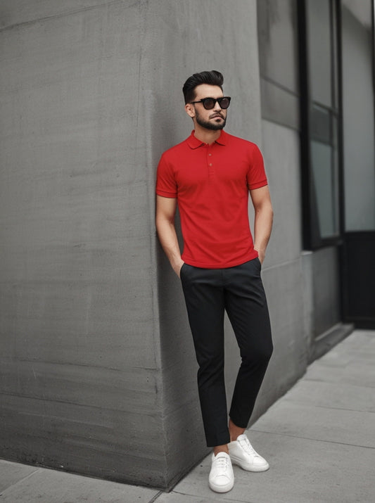 RED POLO T-SHIRT