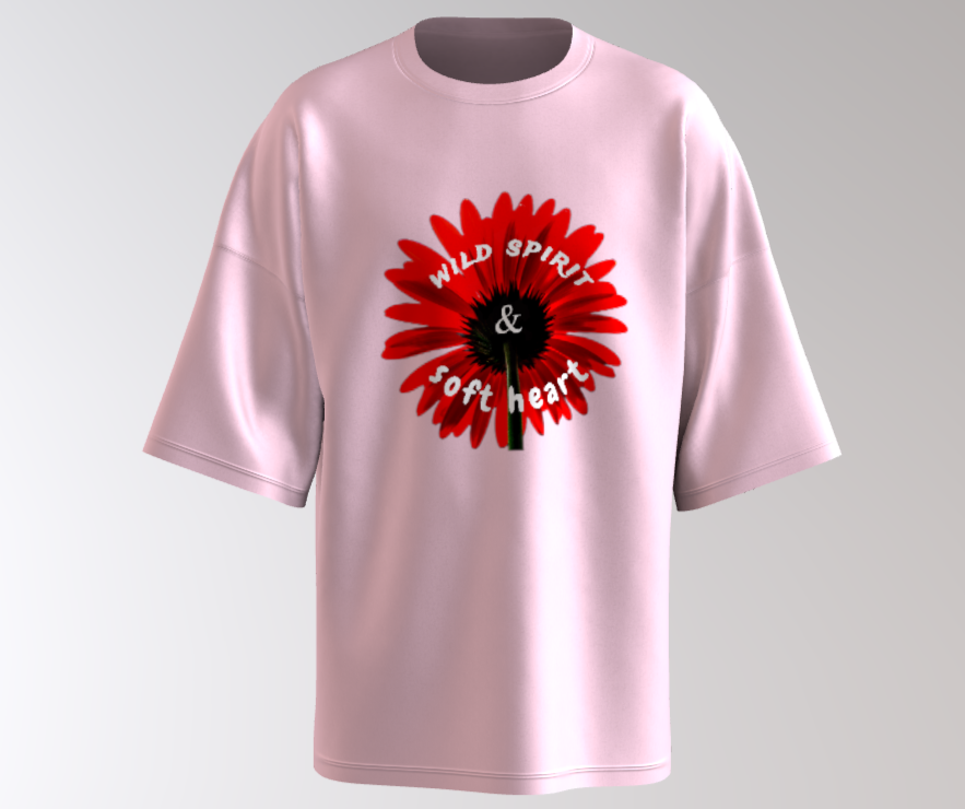 WILD SPIRIT & SOFT HEART oversized soft pink tshirt