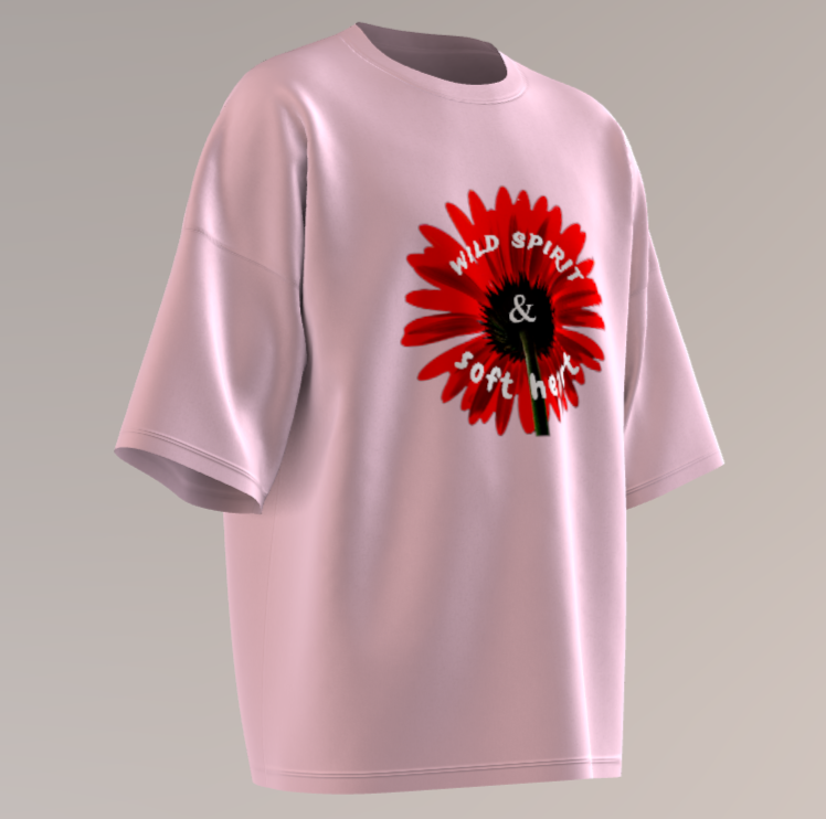 WILD SPIRIT & SOFT HEART oversized soft pink tshirt