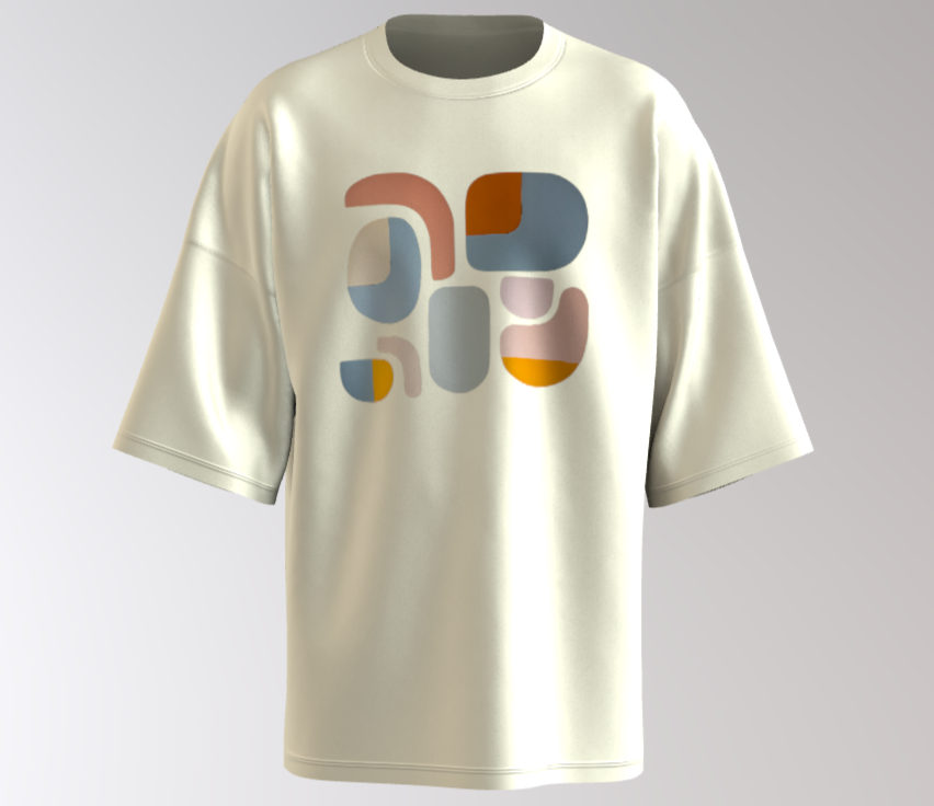 Abstract printed off-white 220GSM oversized t-shirt