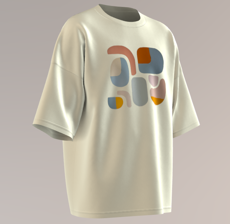 Abstract printed off-white 220GSM oversized t-shirt