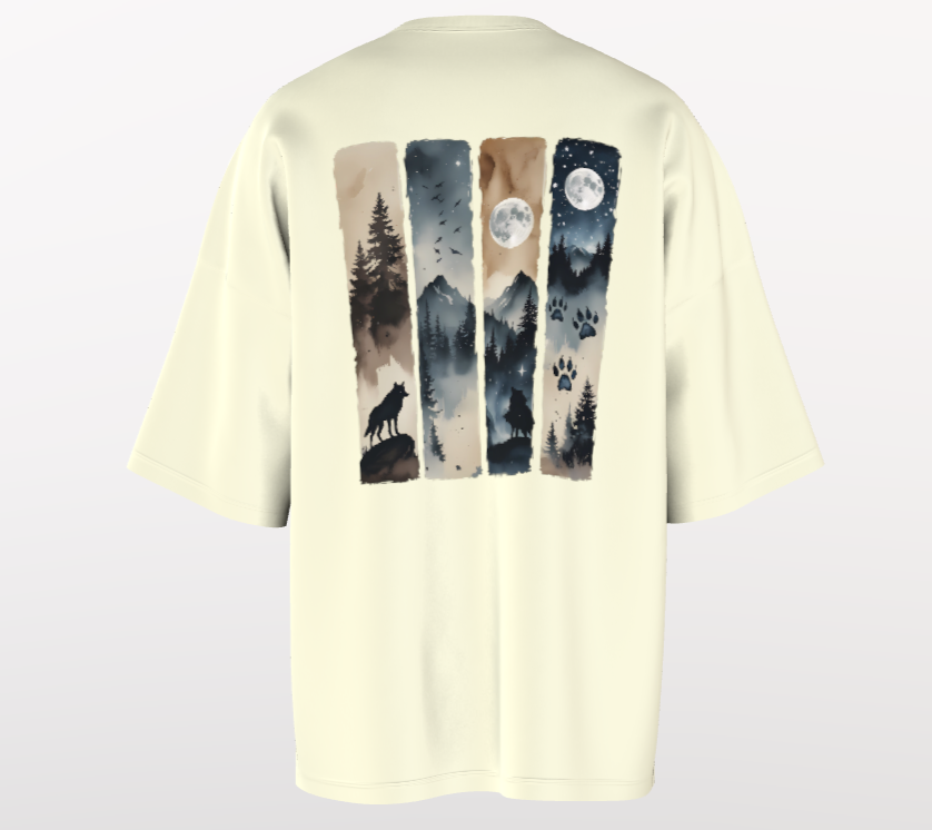 JUNGLE NIGHT 220GSM off-white oversized t-shirt