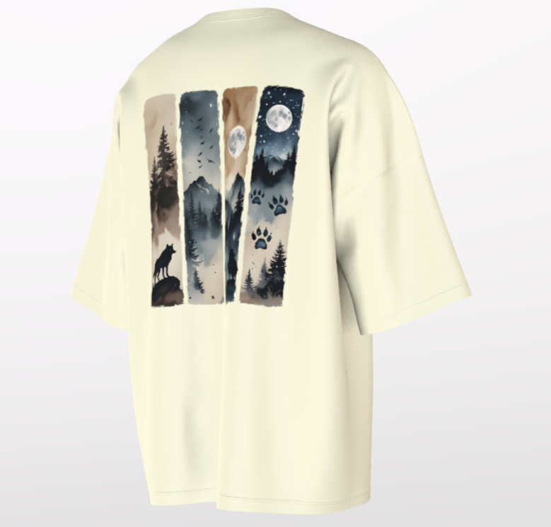 JUNGLE NIGHT 220GSM off-white oversized t-shirt