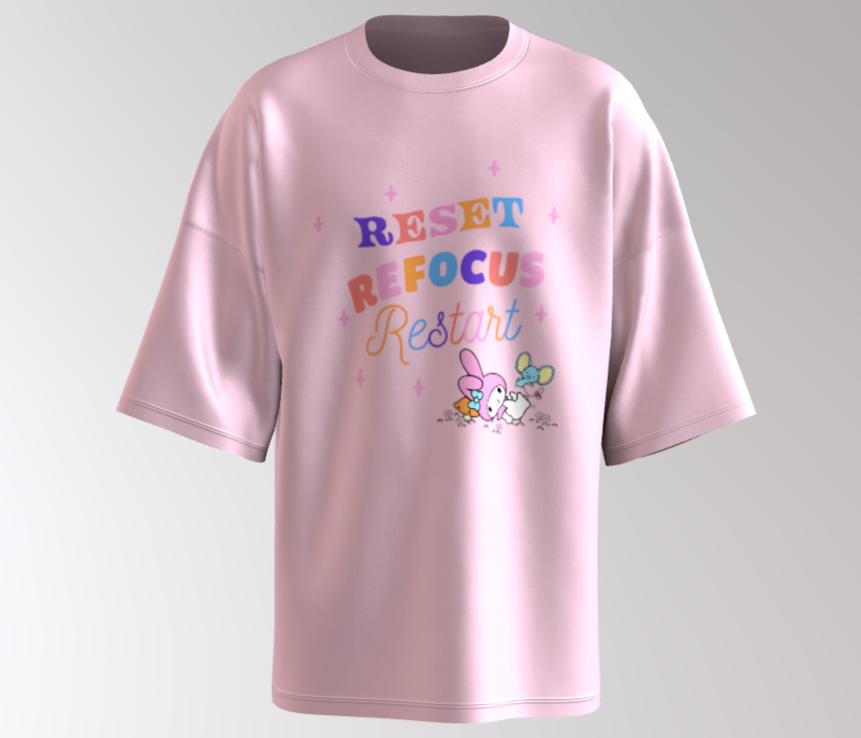 Reset Oversized Soft Pink Te