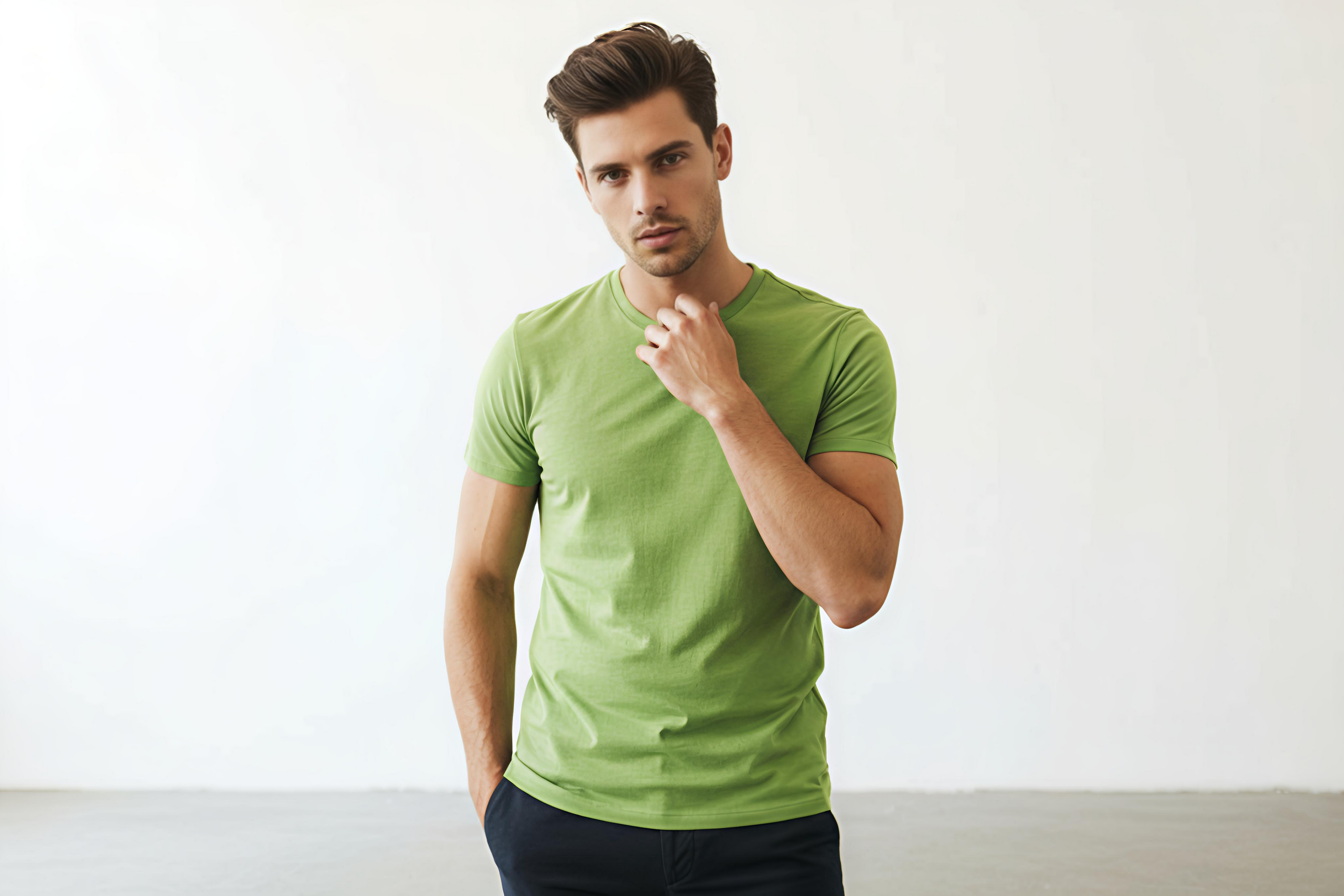 180GSM KIWI GREEN ROUND NECK T-SHIRT