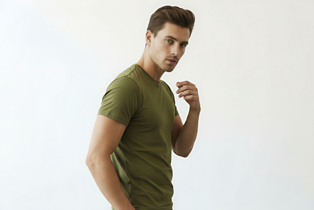 180GSM OLIVE GREEN ROUND NECK T-SHIRT