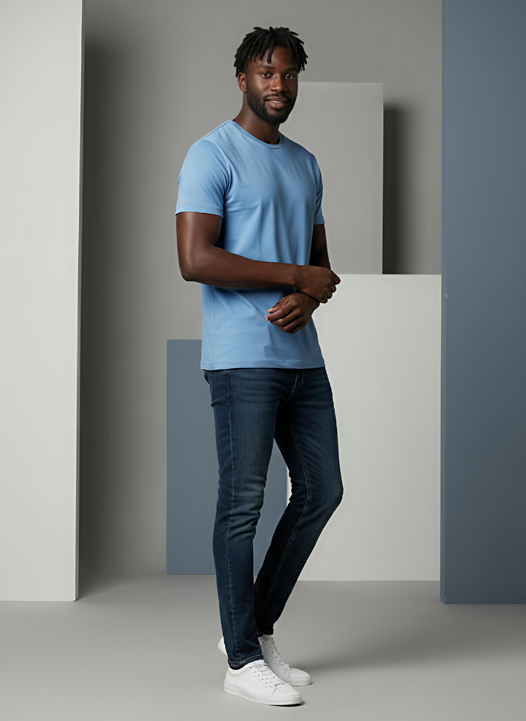 160GSM OCEAN BLUE ROUND NECK T-SHIRT