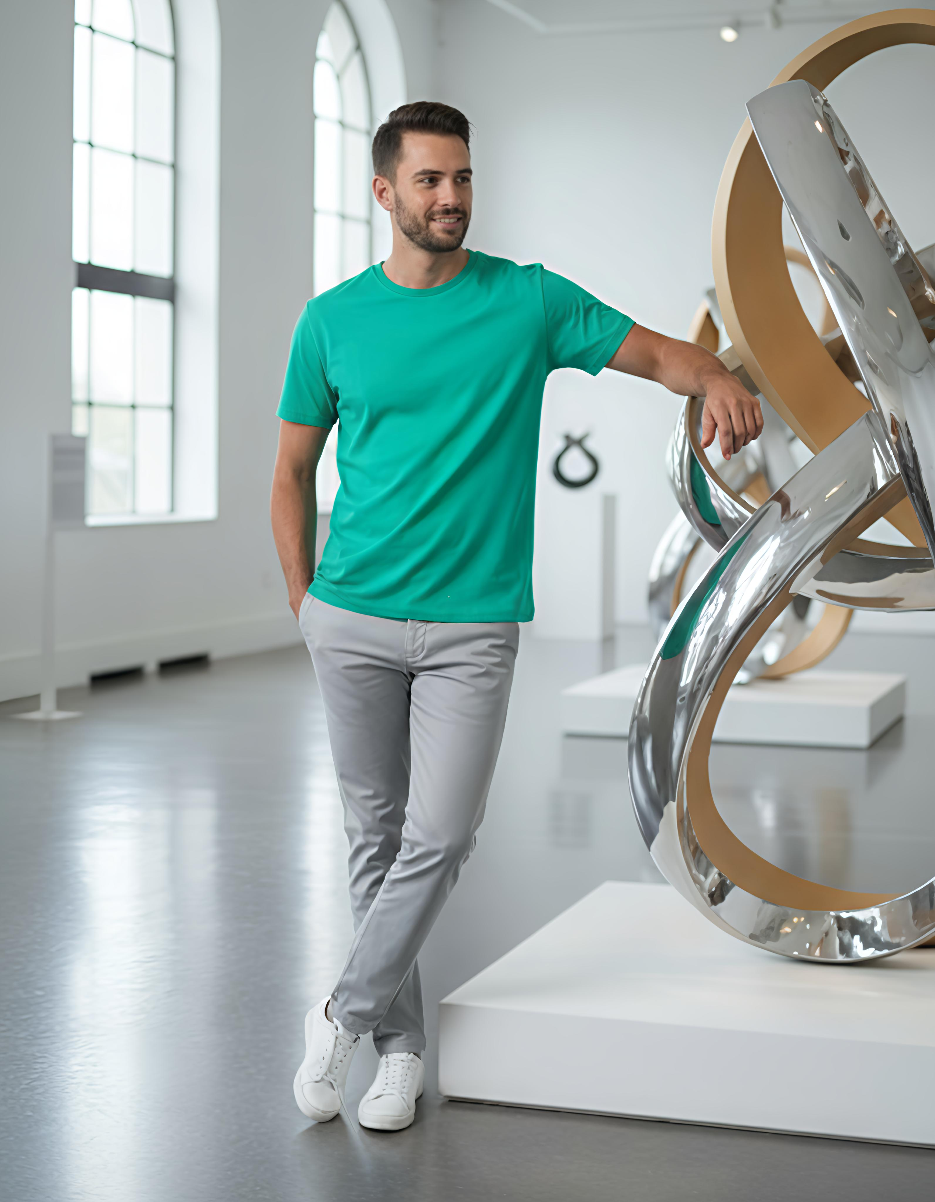 160GSM TEAL ROUND NECK T-SHIRT