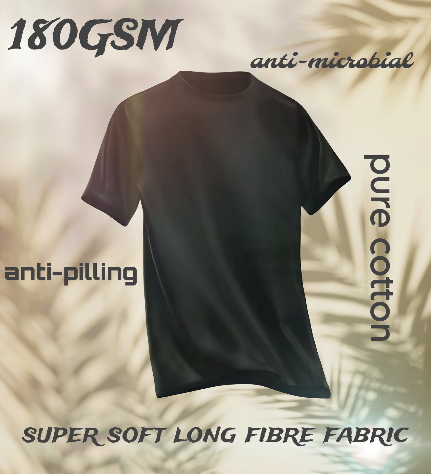 180GSM BLACK SUPER SOFT T-SHIRT