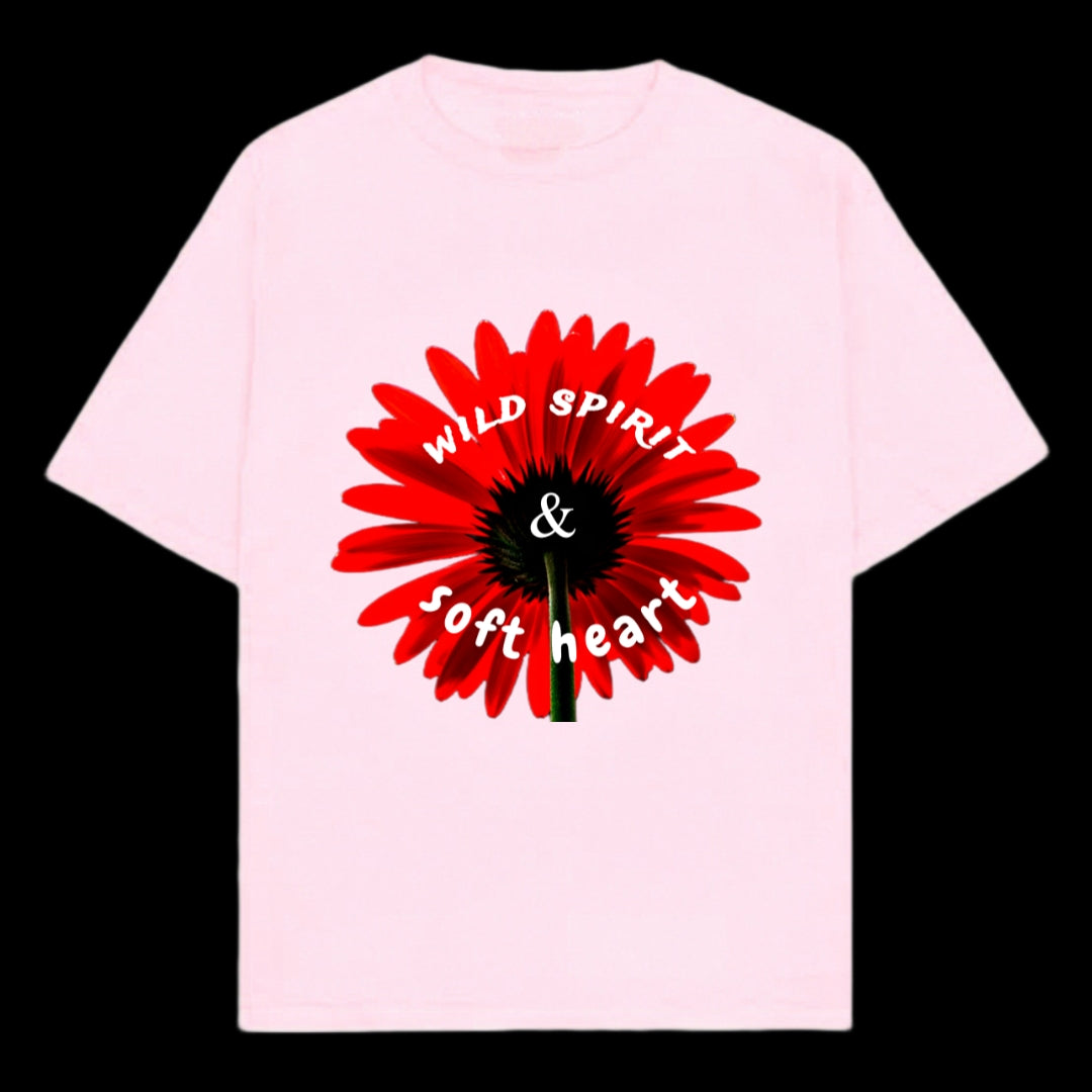 WILD SPIRIT & SOFT HEART oversized soft pink tshirt