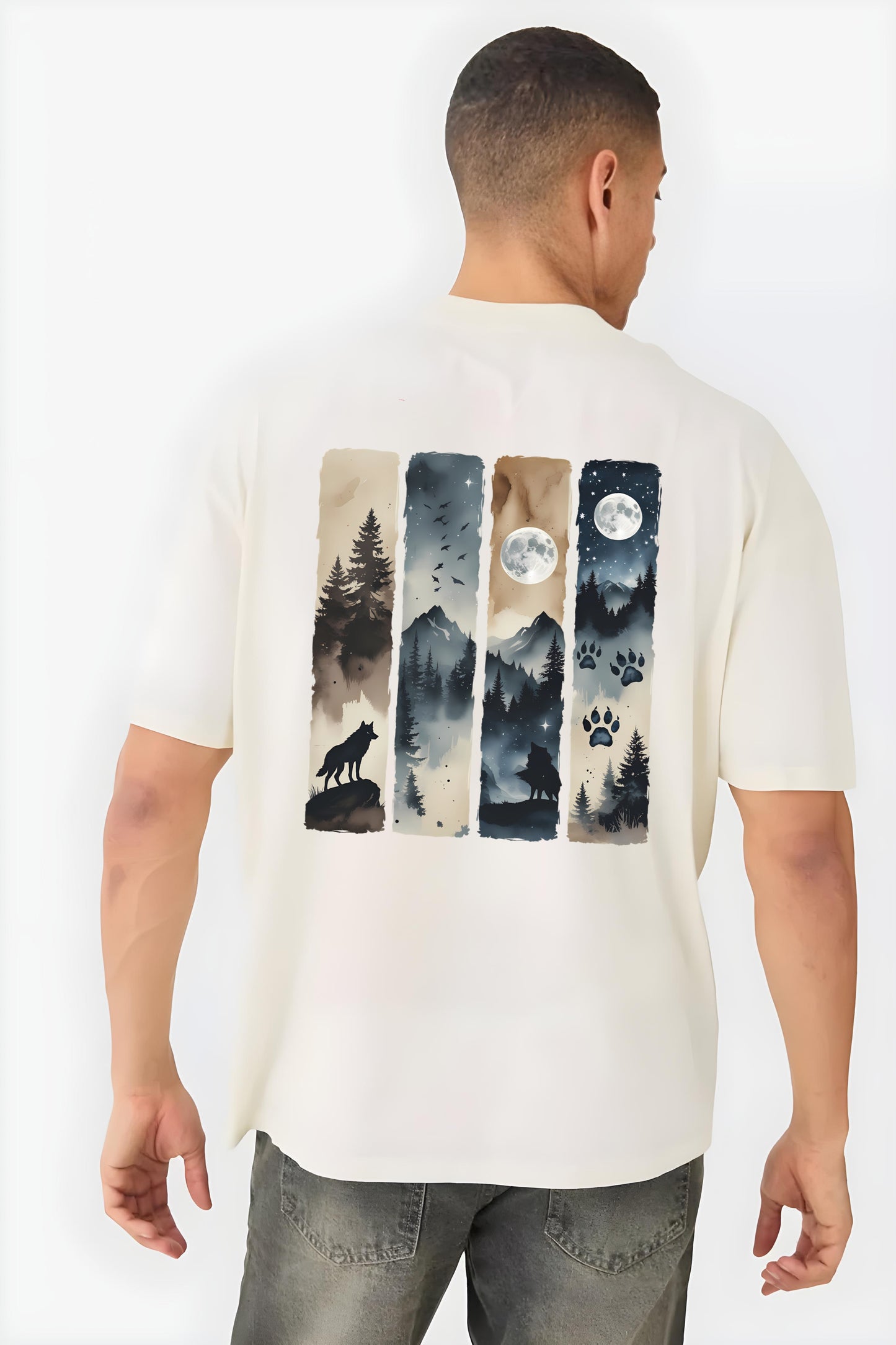 JUNGLE NIGHT 220GSM off-white oversized t-shirt