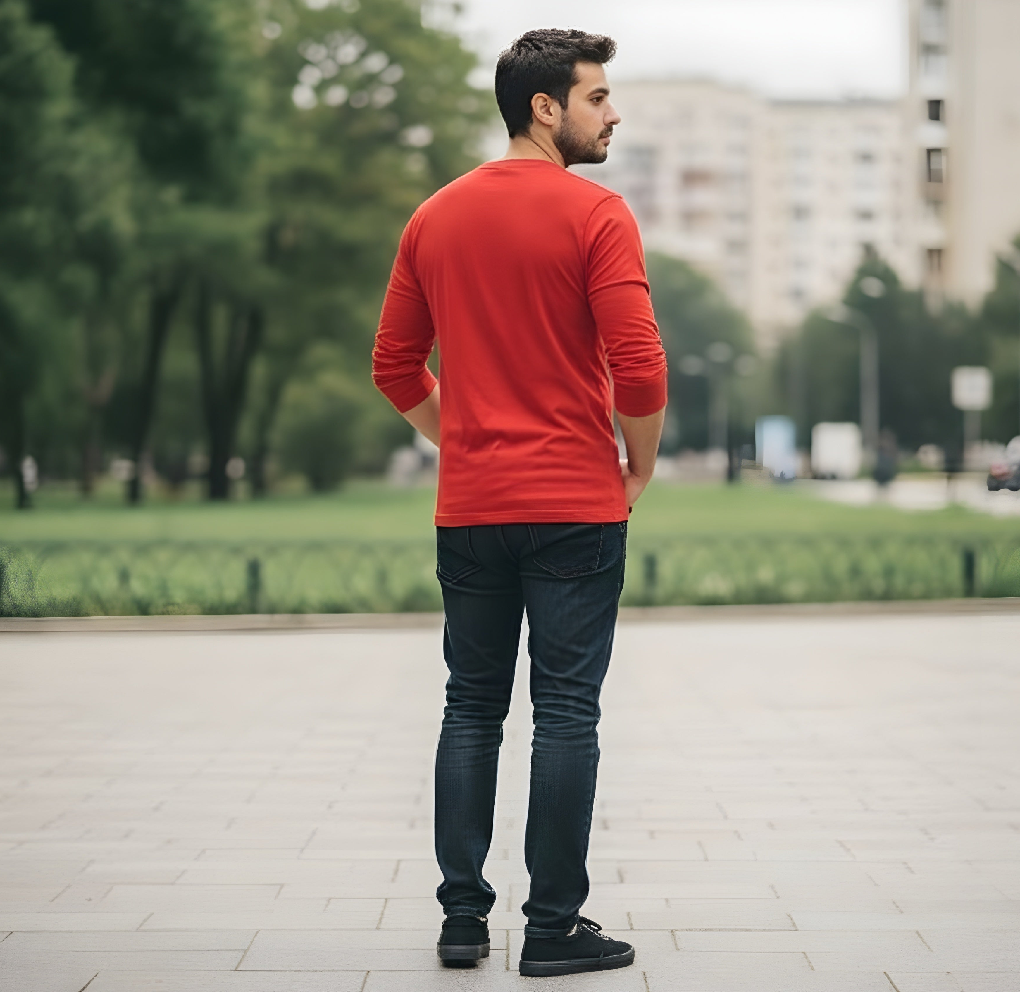 RED FULL SLEEVE 180GSM TSHIRT