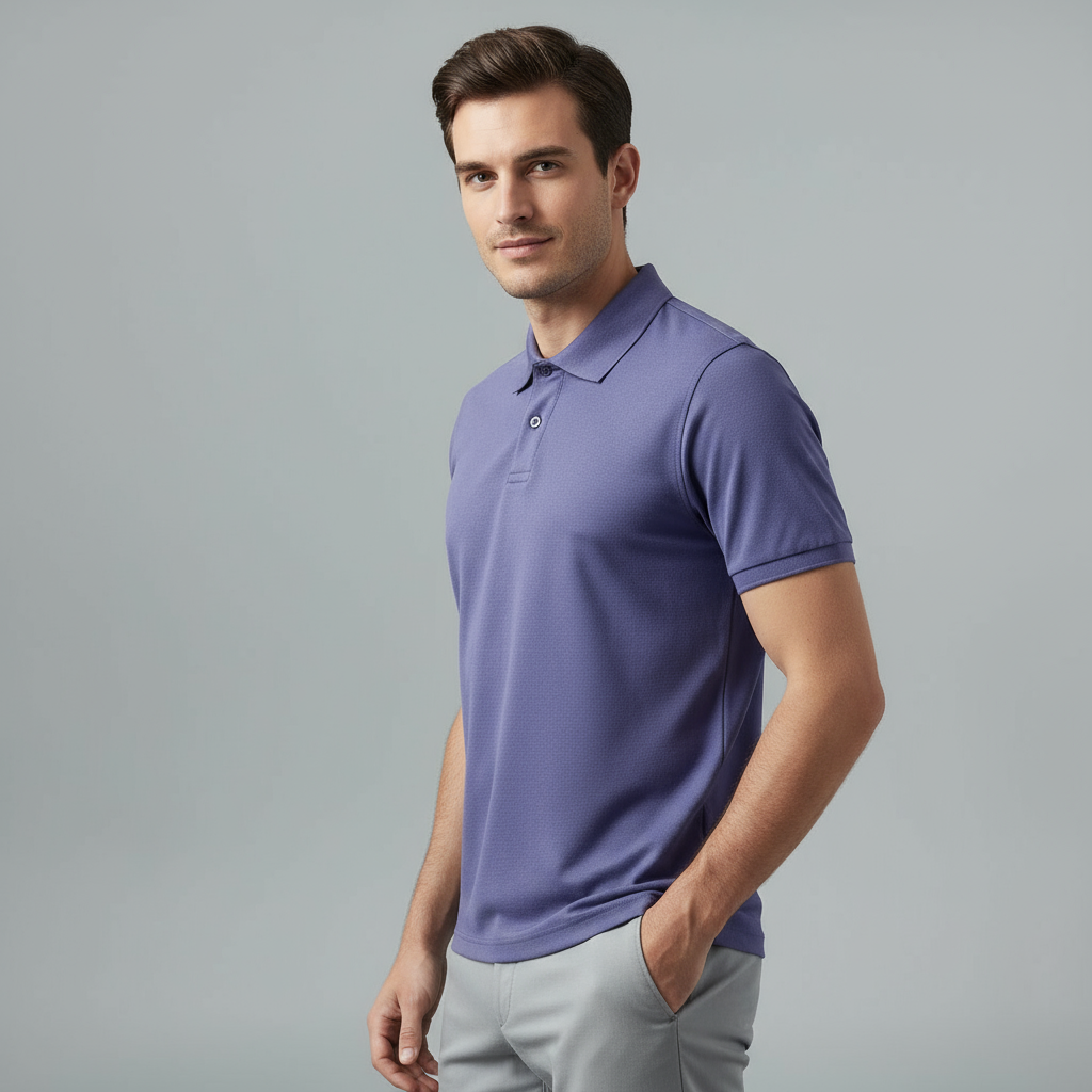 MARINE BLUE POLO T-SHIRT