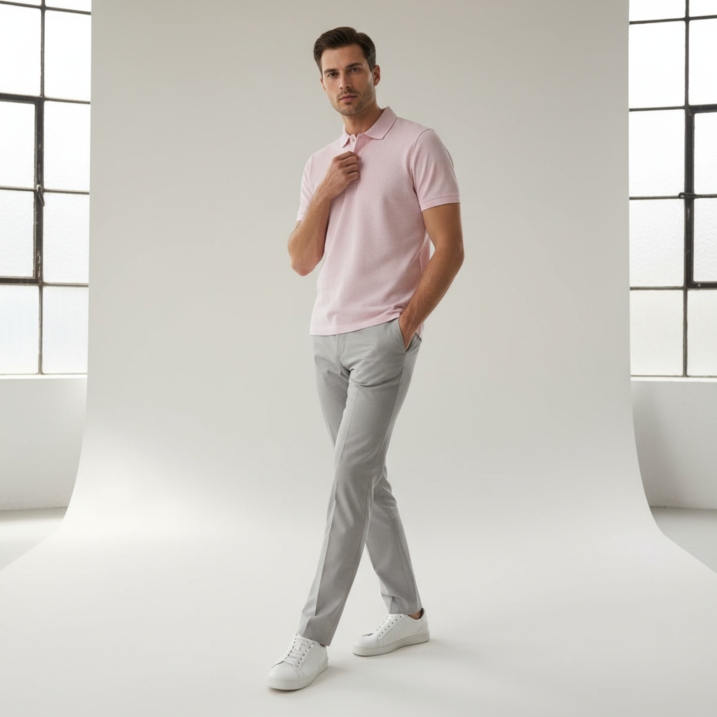 SOFT PINK POLO T-SHIRT