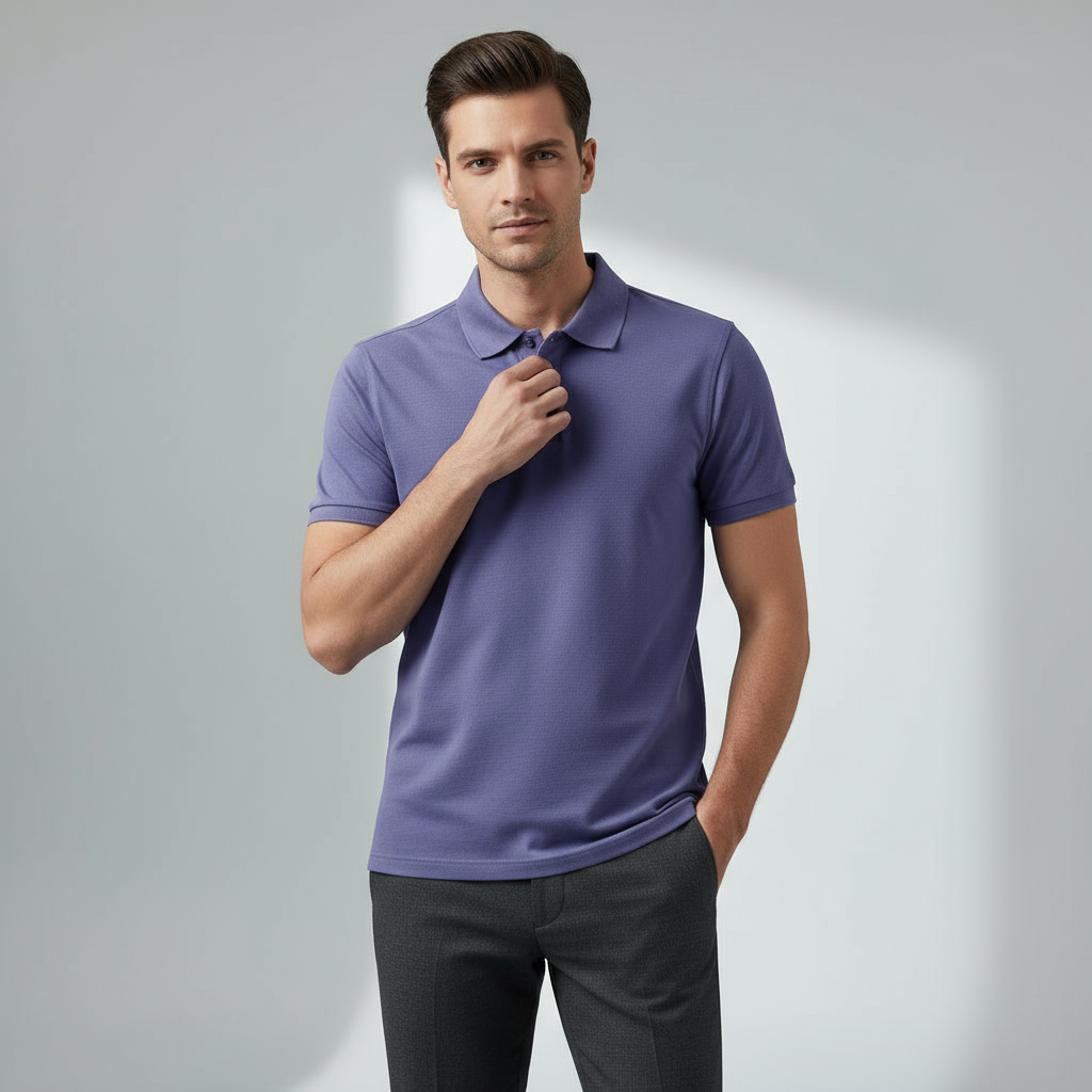 MARINE BLUE POLO T-SHIRT