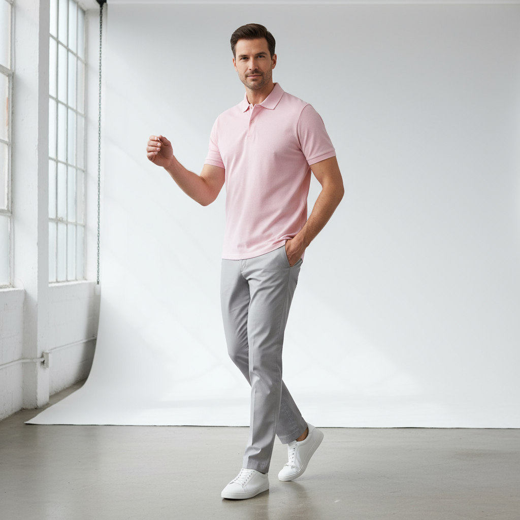 SOFT PINK POLO T-SHIRT