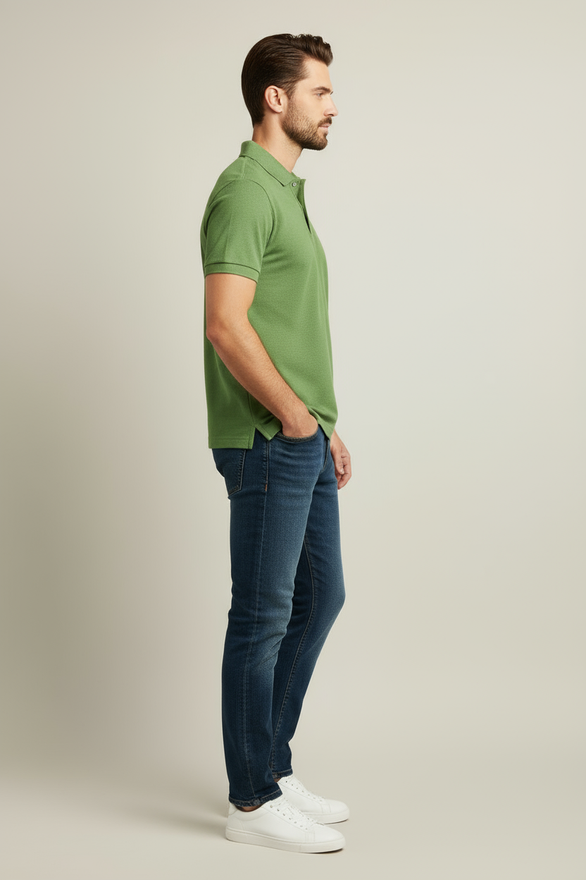 SAGA GREEN POLO T-SHIRT