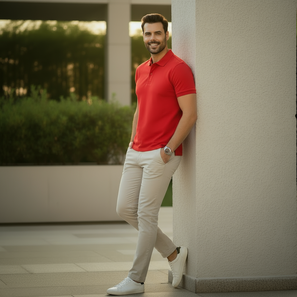 RED POLO T-SHIRT