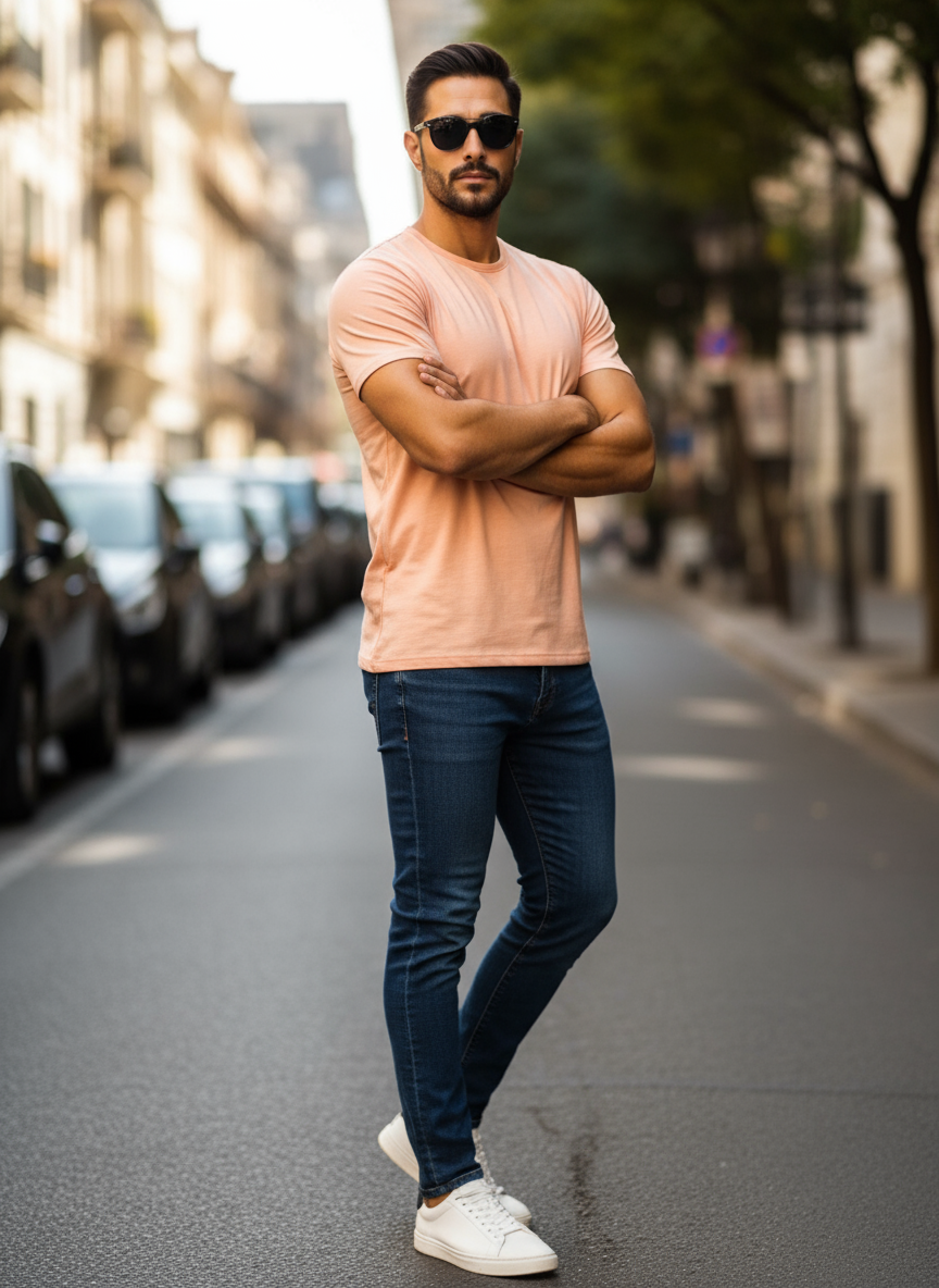 160GSM SUNSET ROUND NECK T-SHIRT