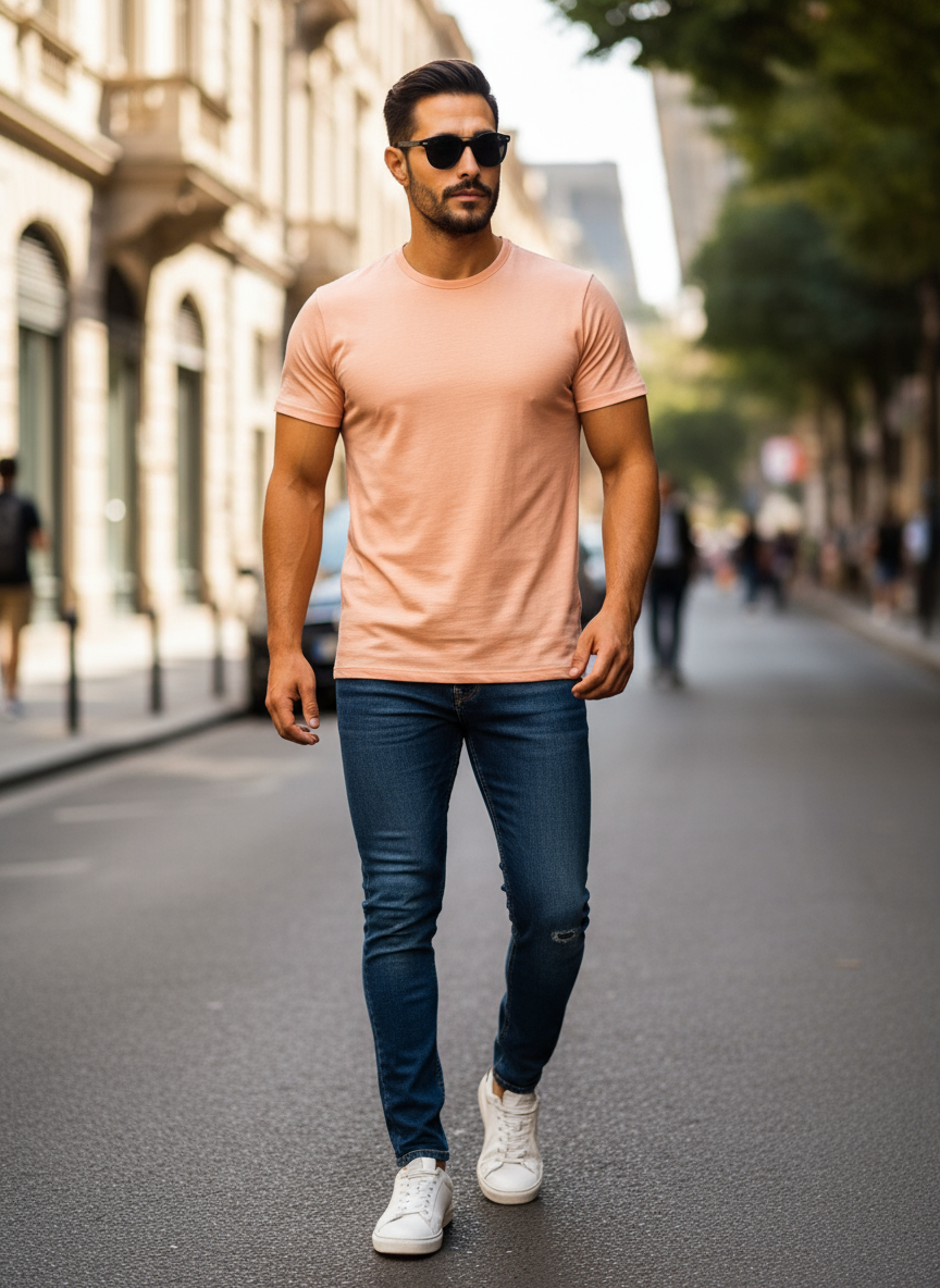 160GSM SUNSET ROUND NECK T-SHIRT