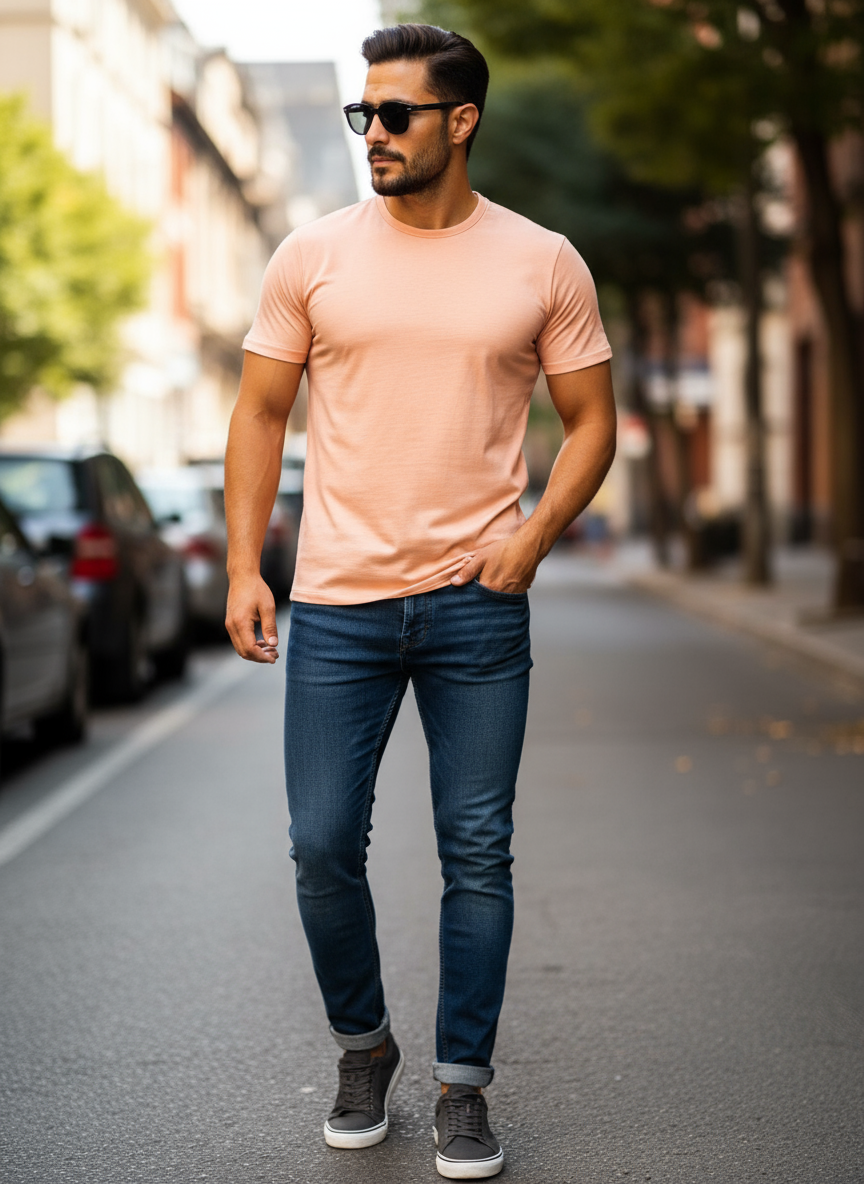 160GSM SUNSET ROUND NECK T-SHIRT