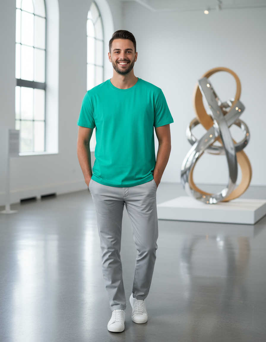 160GSM TEAL ROUND NECK T-SHIRT