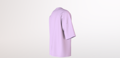 180GSM LILAC OVERSIZED ROUND NECK T-SHIRT