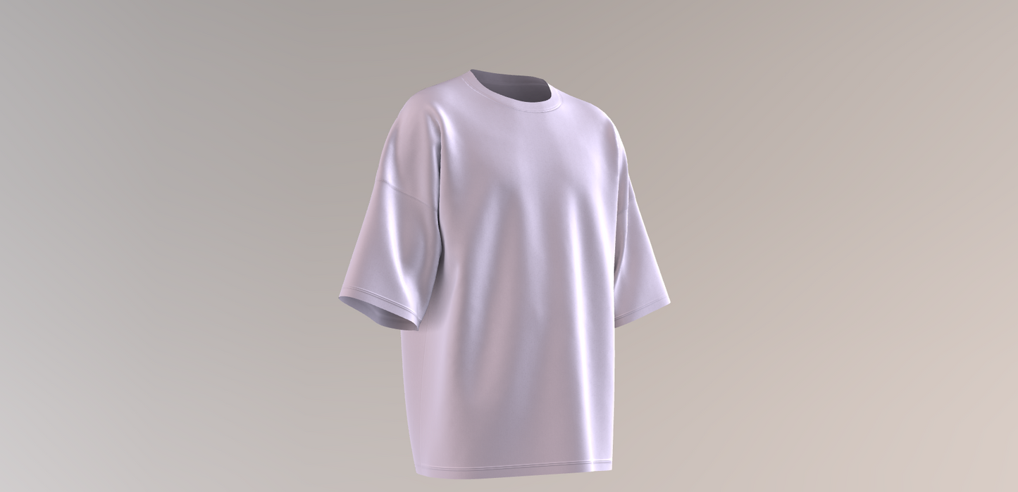 180GSM LILAC OVERSIZED ROUND NECK T-SHIRT