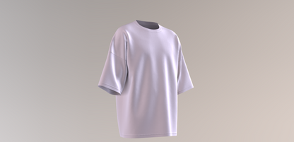 180GSM LILAC OVERSIZED ROUND NECK T-SHIRT