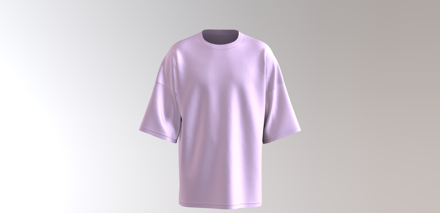 180GSM LILAC OVERSIZED ROUND NECK T-SHIRT