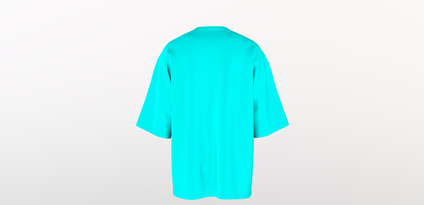 UNISEX 220GSM CYAN OVERSIZED T-SHIRT