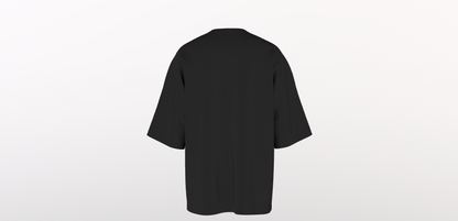 220GSM BLACK OVERSIZED ROUND NECKT-SHIRT