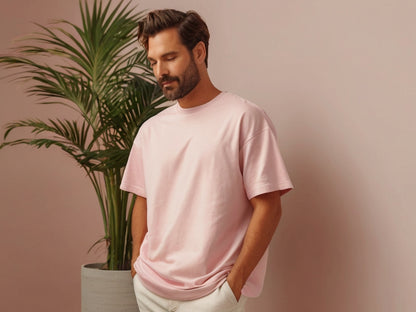 180GSM SOFT PINK OVERSIZED ROUNDNECK T-SHIRT