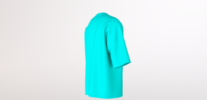 UNISEX 220GSM CYAN OVERSIZED T-SHIRT