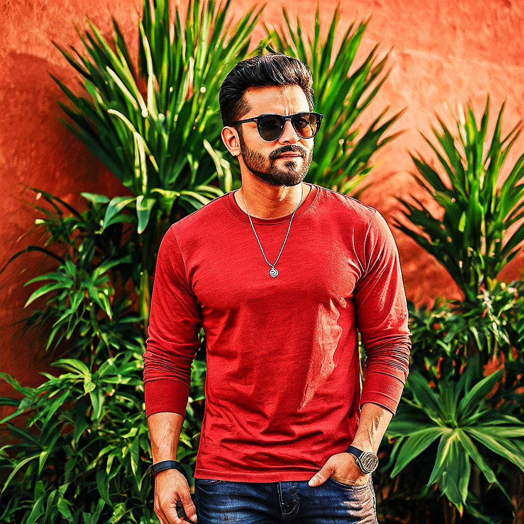 RED FULL SLEEVE 180GSM TSHIRT