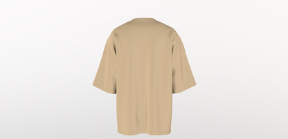 180GSM TAUPE OVERSIZED ROUND NECK T-SHIRT