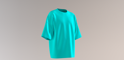 UNISEX 220GSM CYAN OVERSIZED T-SHIRT