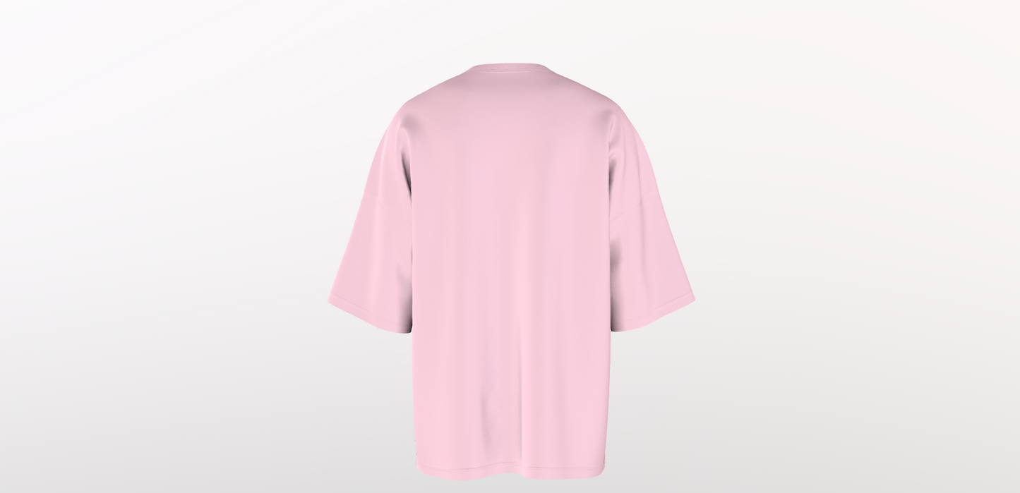 180GSM SOFT PINK OVERSIZED ROUNDNECK T-SHIRT