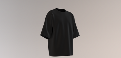 220GSM BLACK OVERSIZED ROUND NECKT-SHIRT