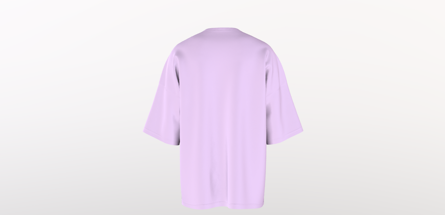 180GSM LILAC OVERSIZED ROUND NECK T-SHIRT