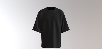 220GSM BLACK OVERSIZED ROUND NECKT-SHIRT